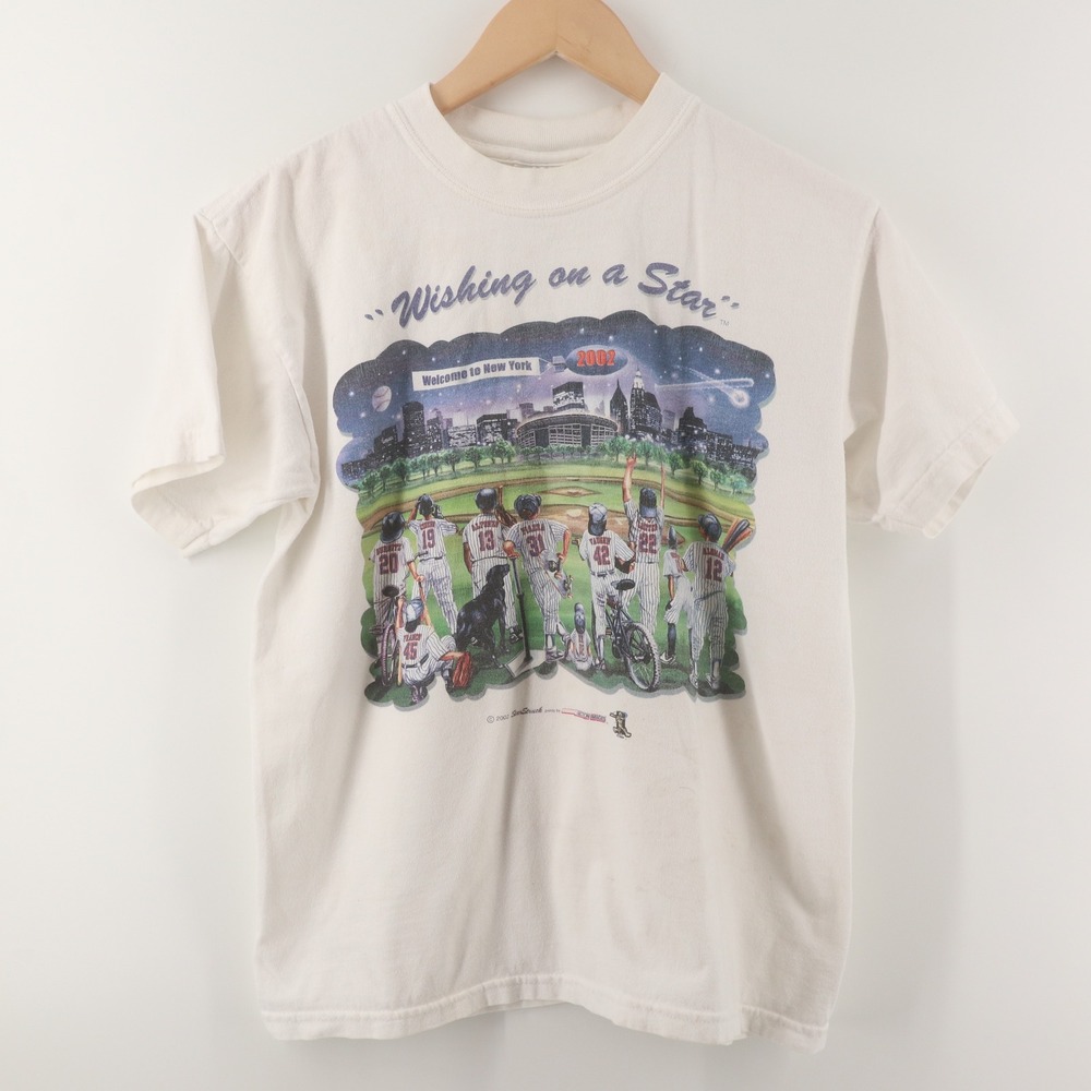 Gildan 2002 StarStruck Baseball NYC T-Shirt Kids XL Wishing on a Star White Good